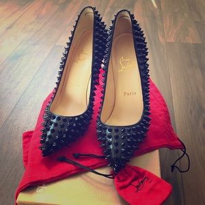 Christian Louboutin Pigalle Patent Spikes 100